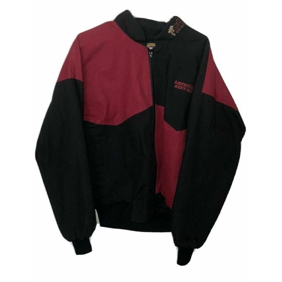 Vtg Bee Wild Mens Jacket 90s Size Large Zip Rent ALL Canvas Cotton Chore Coat - Picture 1 of 5